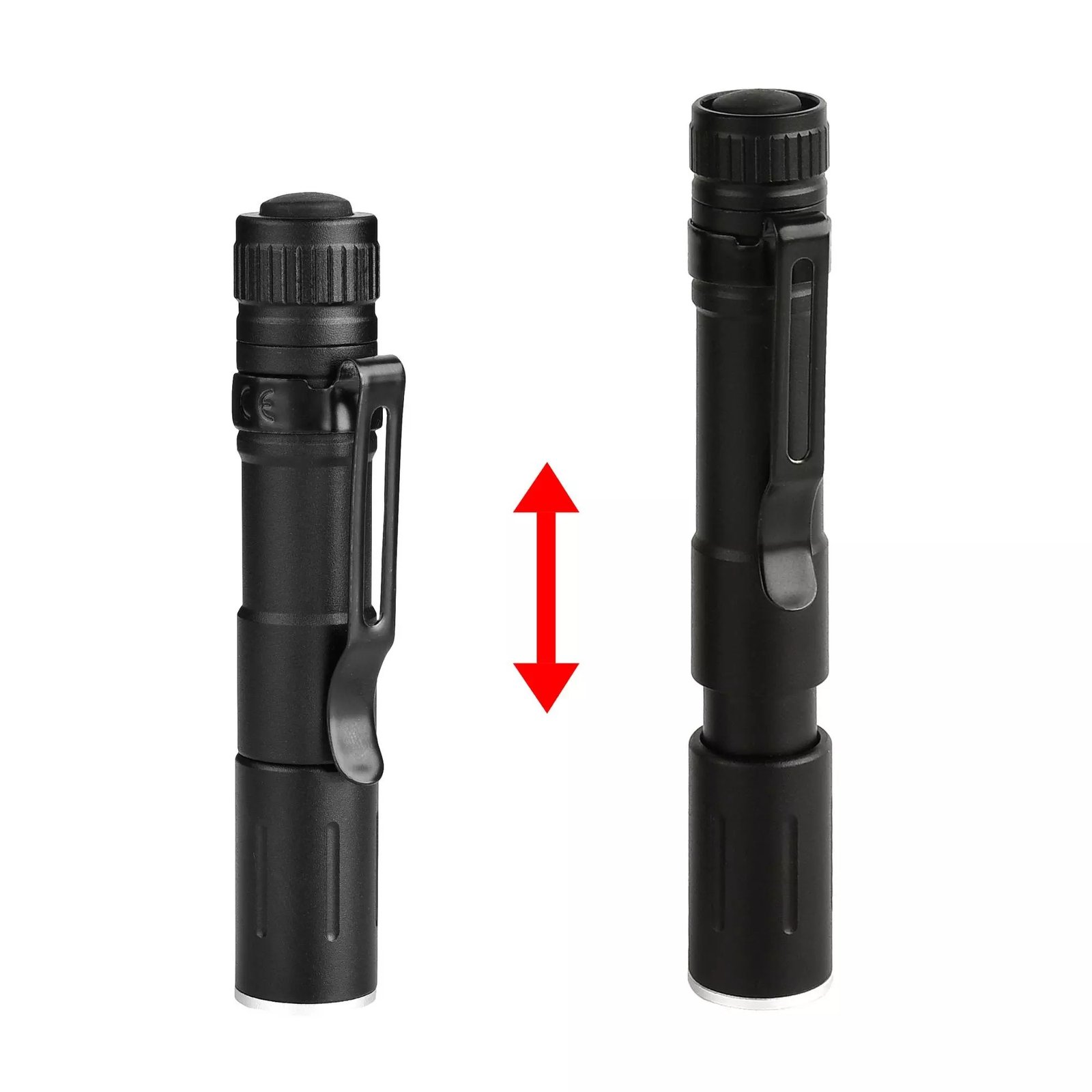efillooc cree led flashlight 3 mode zoom with clip mini torch
