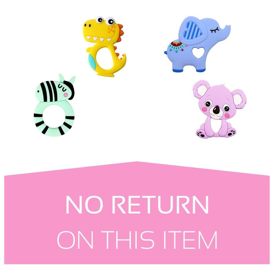 efillooc animal themed silicone teether for baby, BPA free