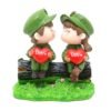 efillooc figurine soldier couple on stump holding heart balloons
