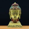 Efillooc brass Metal Handicraft Buddha Head statue bust