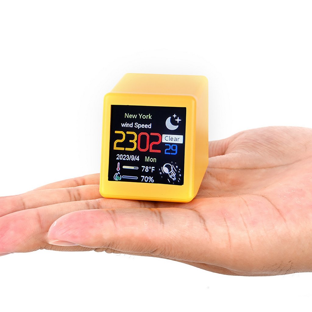 efillooc smart wifi weather station clock iot wifi mini clock with alarm