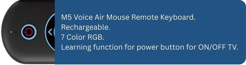 efillooc M5 Voice Air Mouse Keyboard Remote Rechargeble