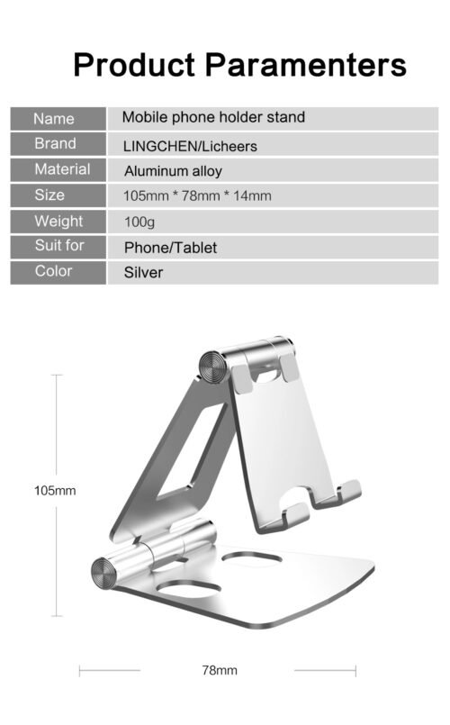 efillooc adjustable foldable smartphone stand aluminum alloy