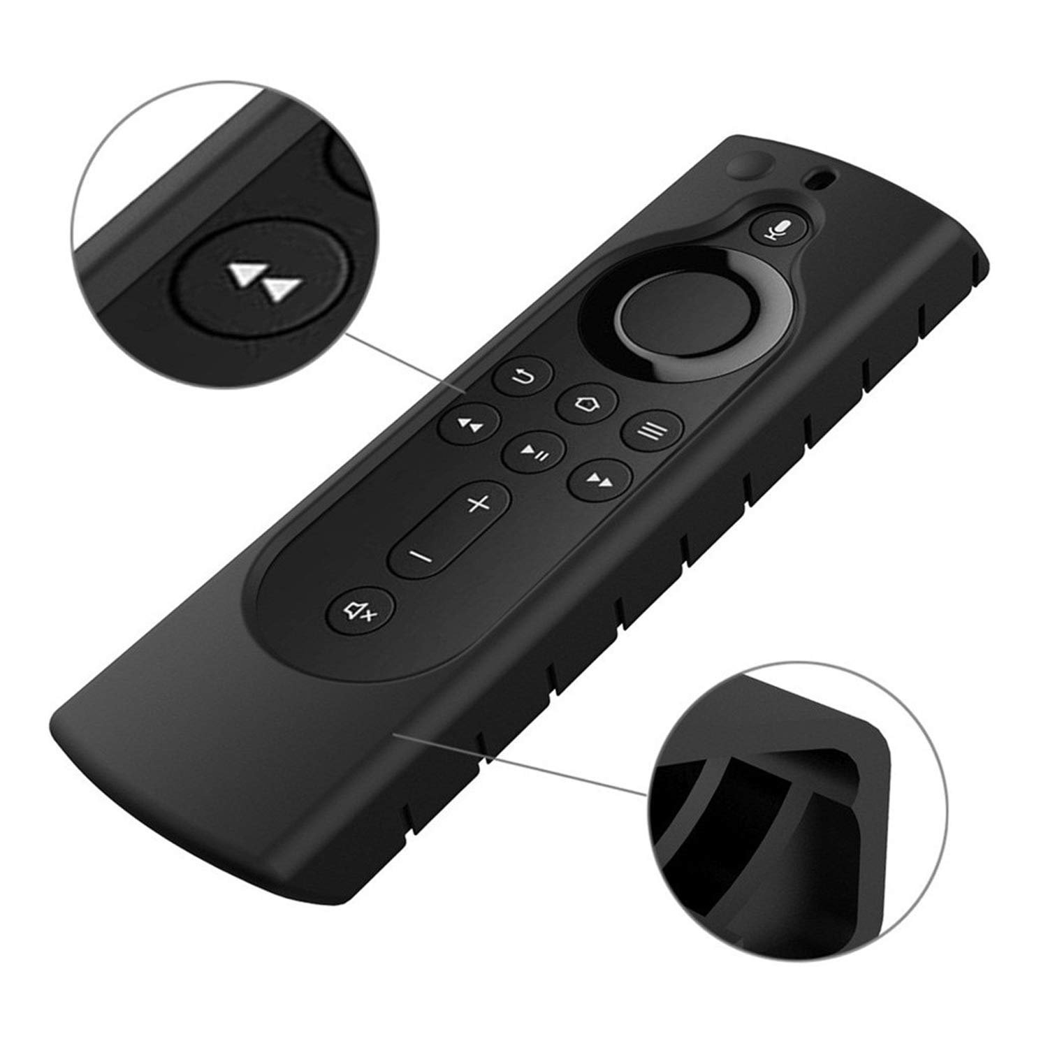 Efillooc 4K Thick Armour Silicone Case for Amazon Fire TV Stick Remote with Vol Buttons 2GEN