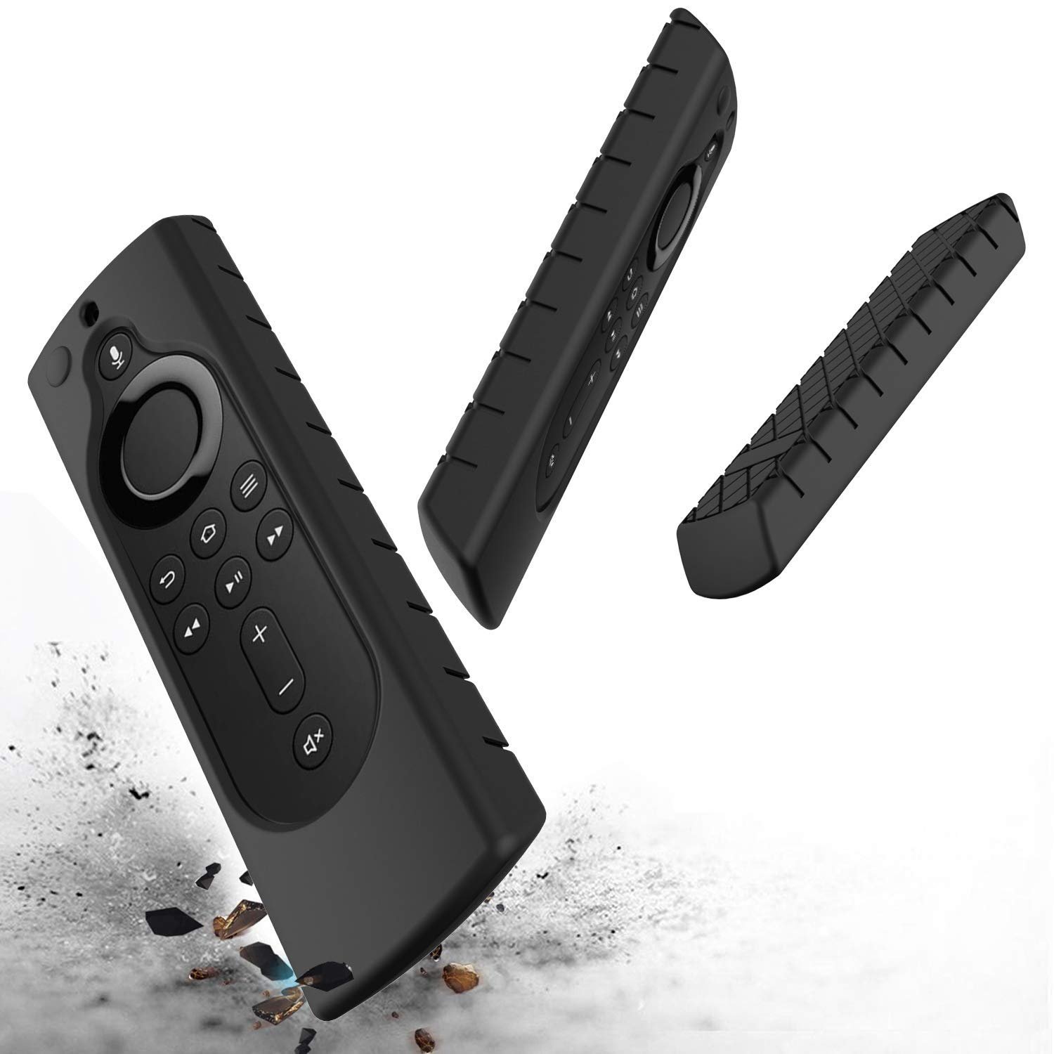 Efillooc 4K Thick Armour Silicone Case for Amazon Fire TV Stick Remote with Vol Buttons 2GEN