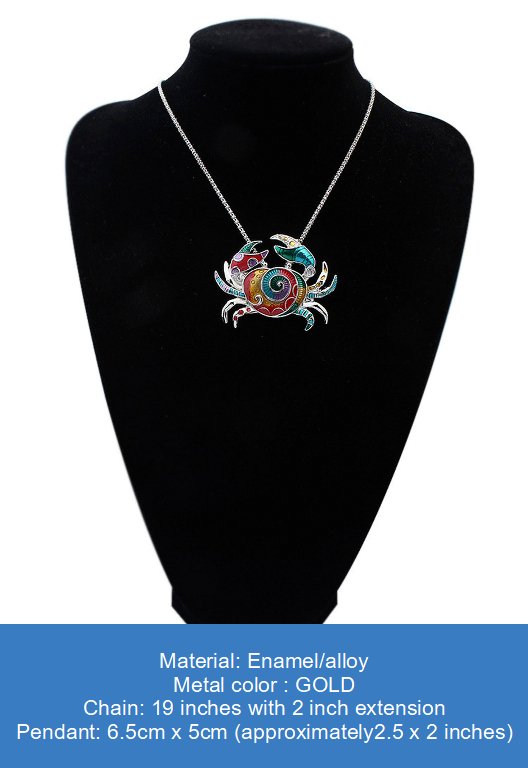 efillooc Ocean Enamel Necklace Pendant Earring Set