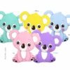 efillooc animal themed silicone teether for baby, BPA free