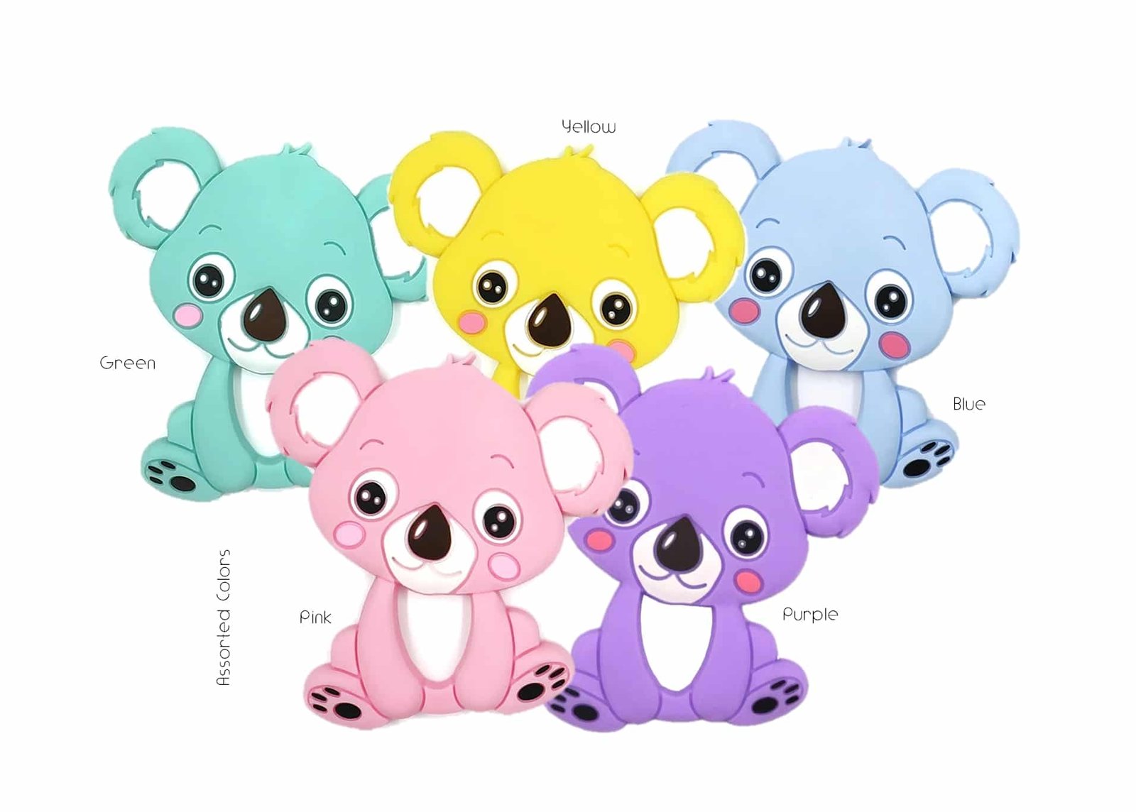 efillooc animal themed silicone teether for baby, BPA free