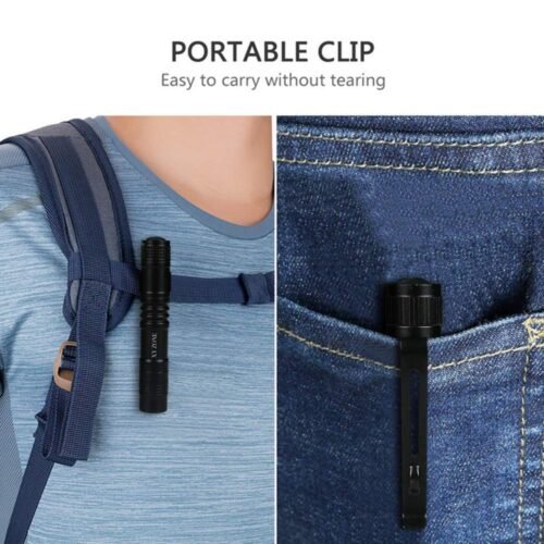 efillooc Mini Cree LED Torch Pocket Flashlight with Clip