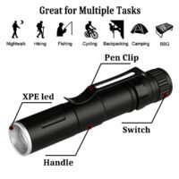 efillooc cree led flashlights 1 AAA battery 3 mode and zoom