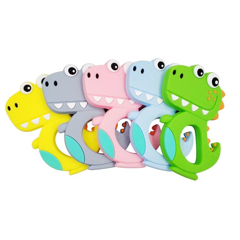 efillooc animal themed silicone teether for baby, BPA free