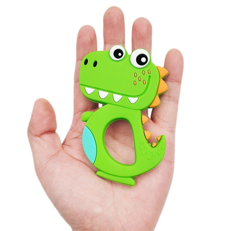 efillooc animal themed silicone teether for baby, BPA free