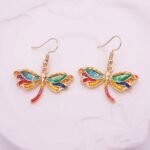 efillooc Ocean Enamel Necklace Pendant Earring Set