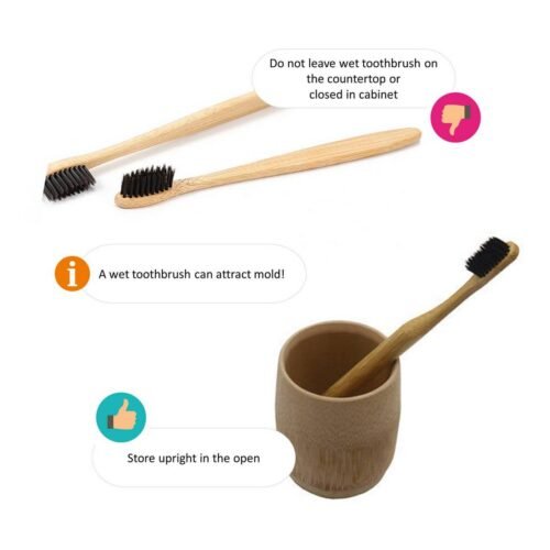 efillooc Glorysmile Natural Bamboo Tooth Brush Set of 4 adult soft