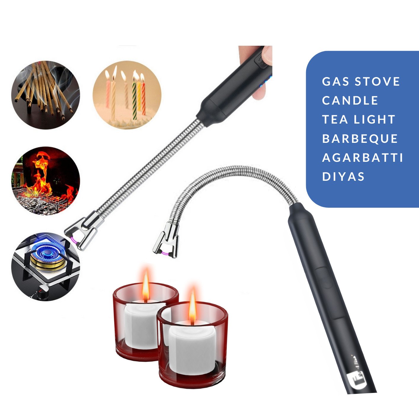 Egalites Rechargeable Kitchen Gas Lighter Arc Pulse USB