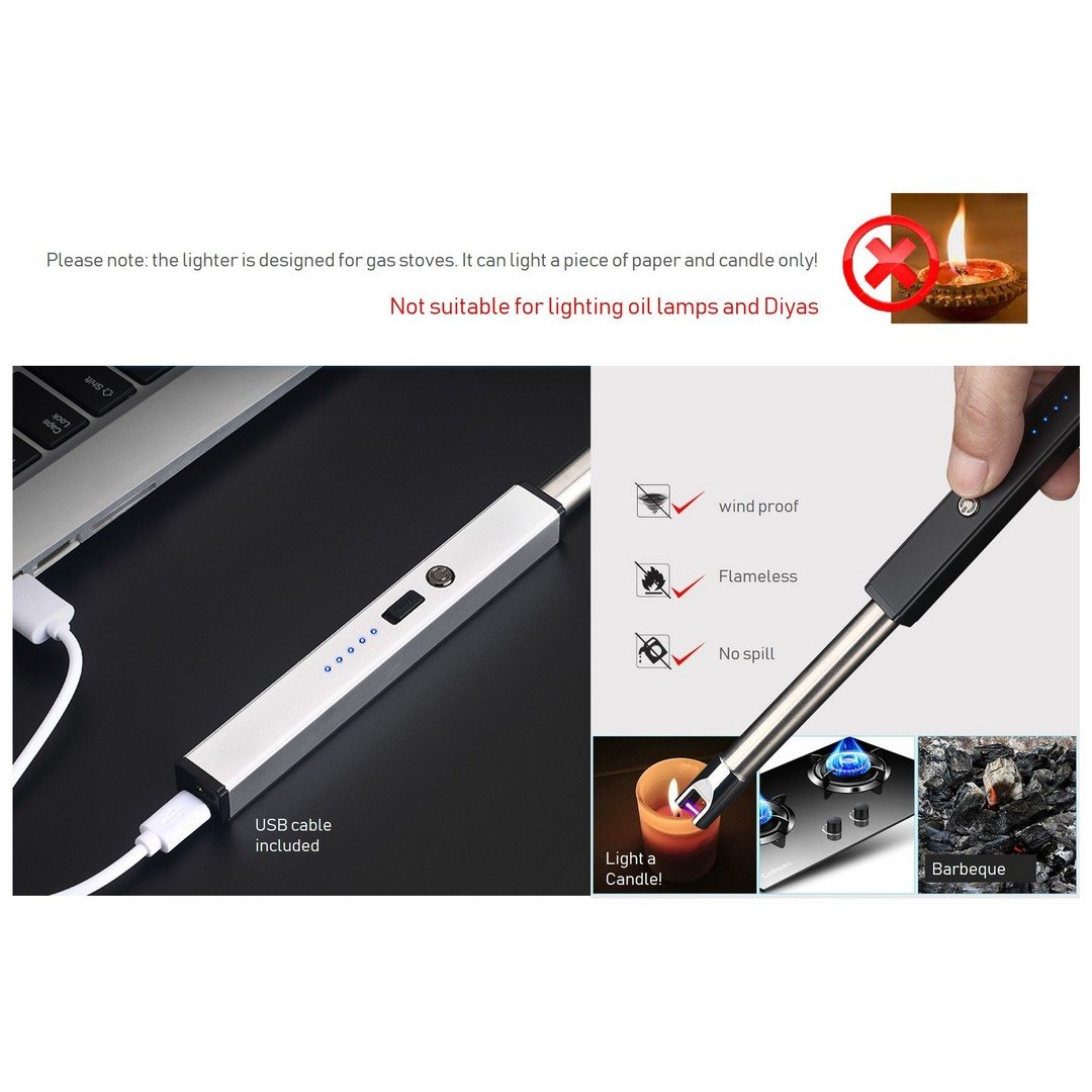 Egalites Rechargeable Kitchen Gas Lighter Arc Pulse USB