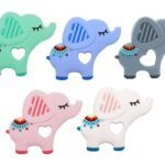 efillooc animal themed silicone teether for baby, BPA free