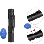 efillooc cree led flashlight 3 mode zoom with clip mini torch