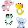 efillooc animal themed silicone teether for baby, BPA free