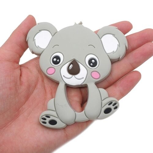 efillooc animal themed silicone teether for baby, BPA free
