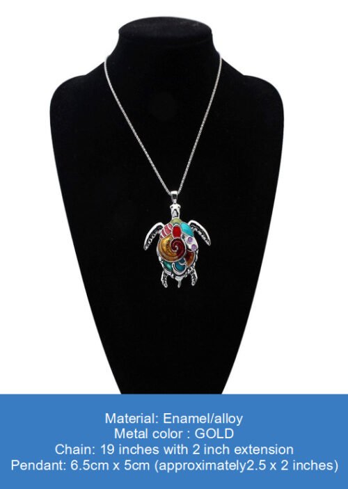 efillooc Ocean Enamel Necklace Pendant Earring Set