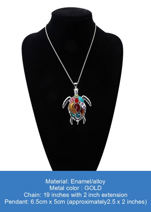 efillooc Ocean Enamel Necklace Pendant Earring Set