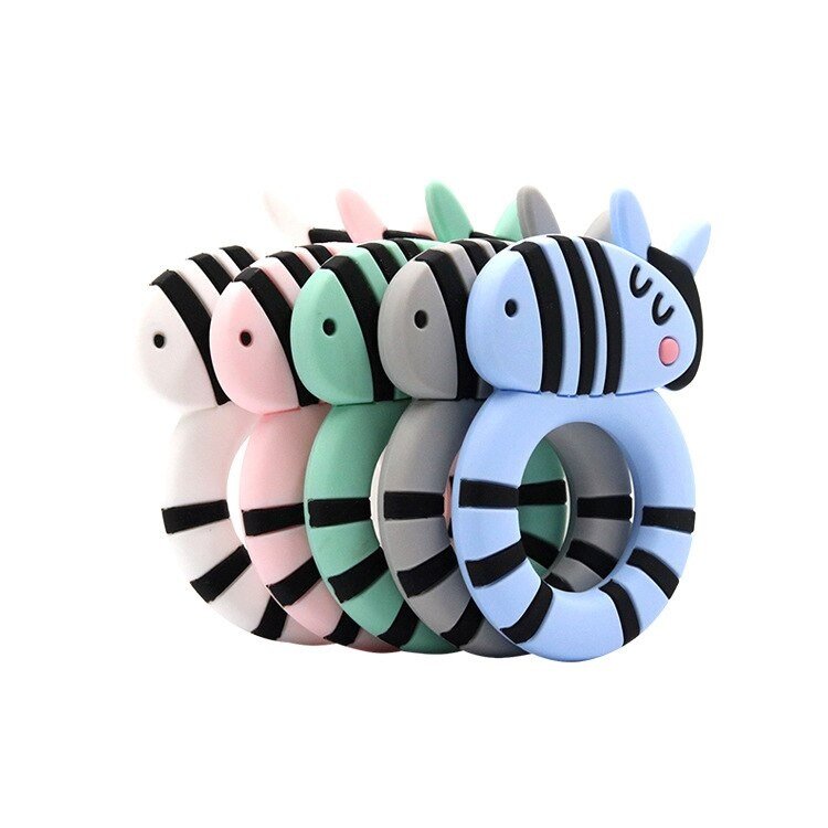 efillooc animal themed silicone teether for baby, BPA free
