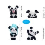 efillooc Panda Miniature Figurine Set of 8