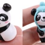 efillooc Panda Miniature Figurine Set of 8