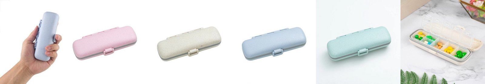 Efillooc wheat straw pill box with 7 compartments
