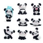 efillooc 8 panda set figurine 6cm main home decor