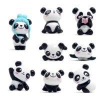efillooc 8 panda set figurine 6cm main home decor