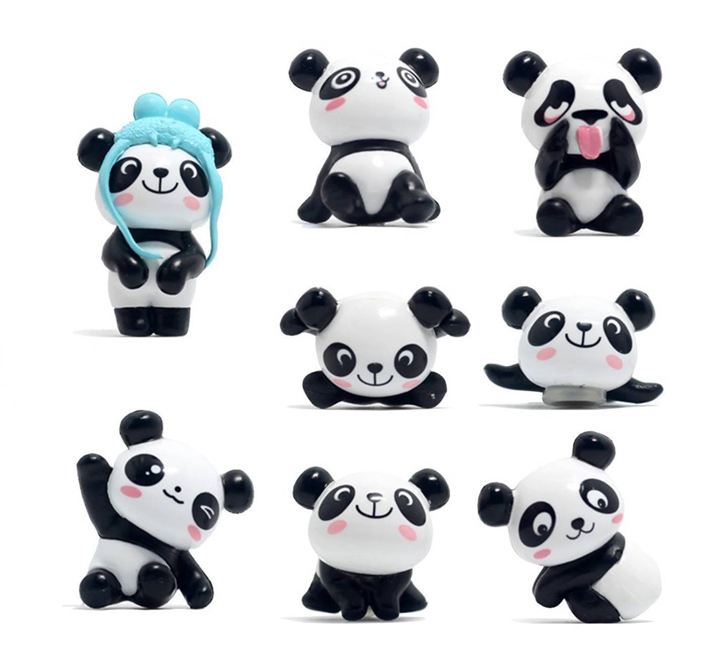 efillooc 8 panda set figurine 6cm main home decor