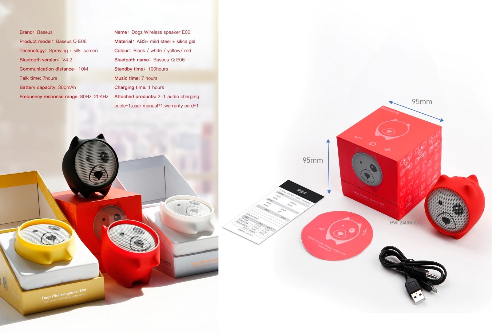 Baseus Dog Mini wireless Bluetooth Speaker E06