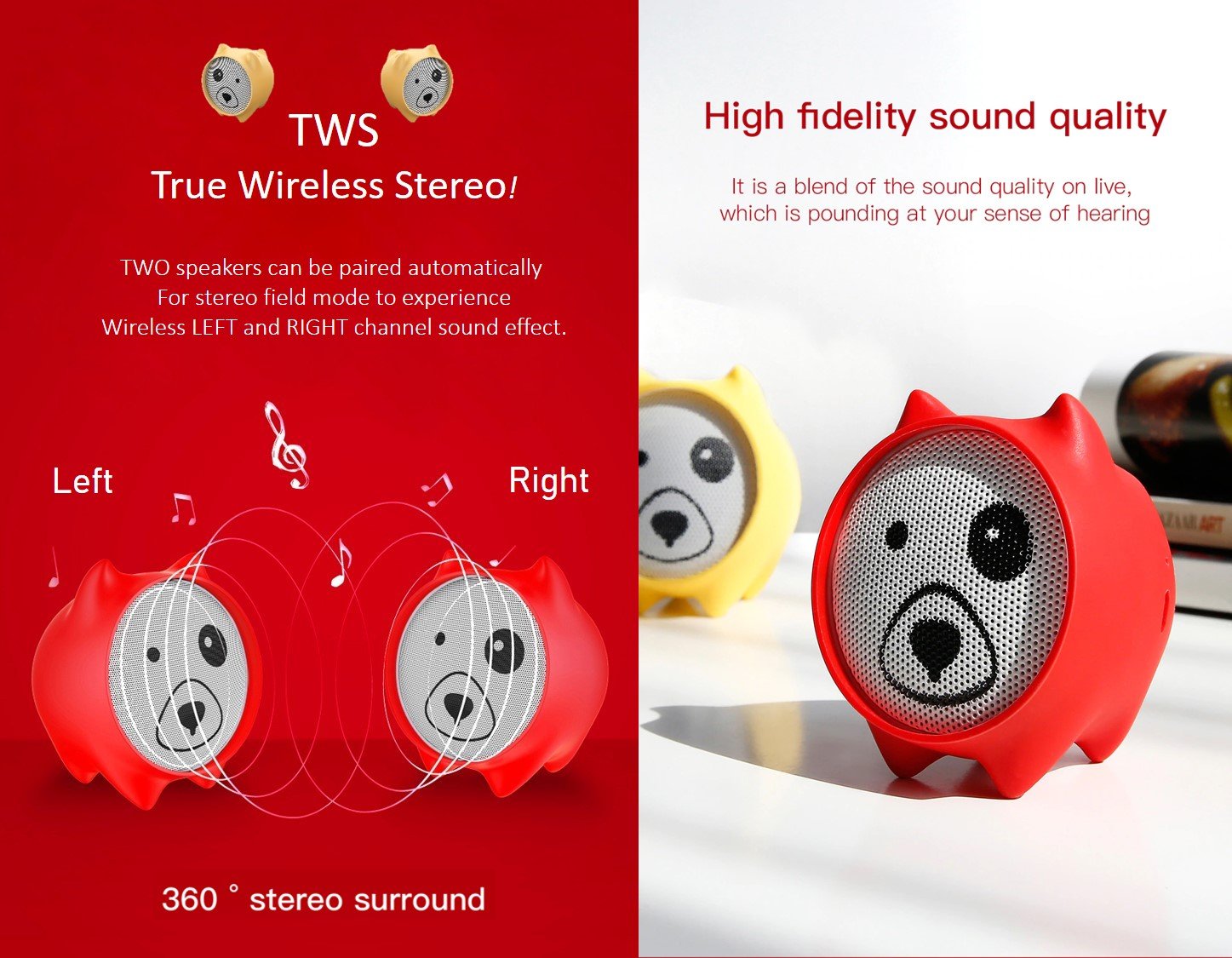 Baseus Dog Mini wireless Bluetooth Speaker E06