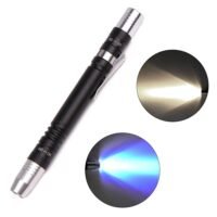efillooc cree led flashlights doctor UV and white 2 AAA battery pen torch