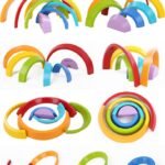 efillooc rainbow stacker wooden toy for toddler
