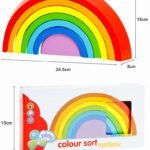 efillooc rainbow stacker wooden toy for toddler