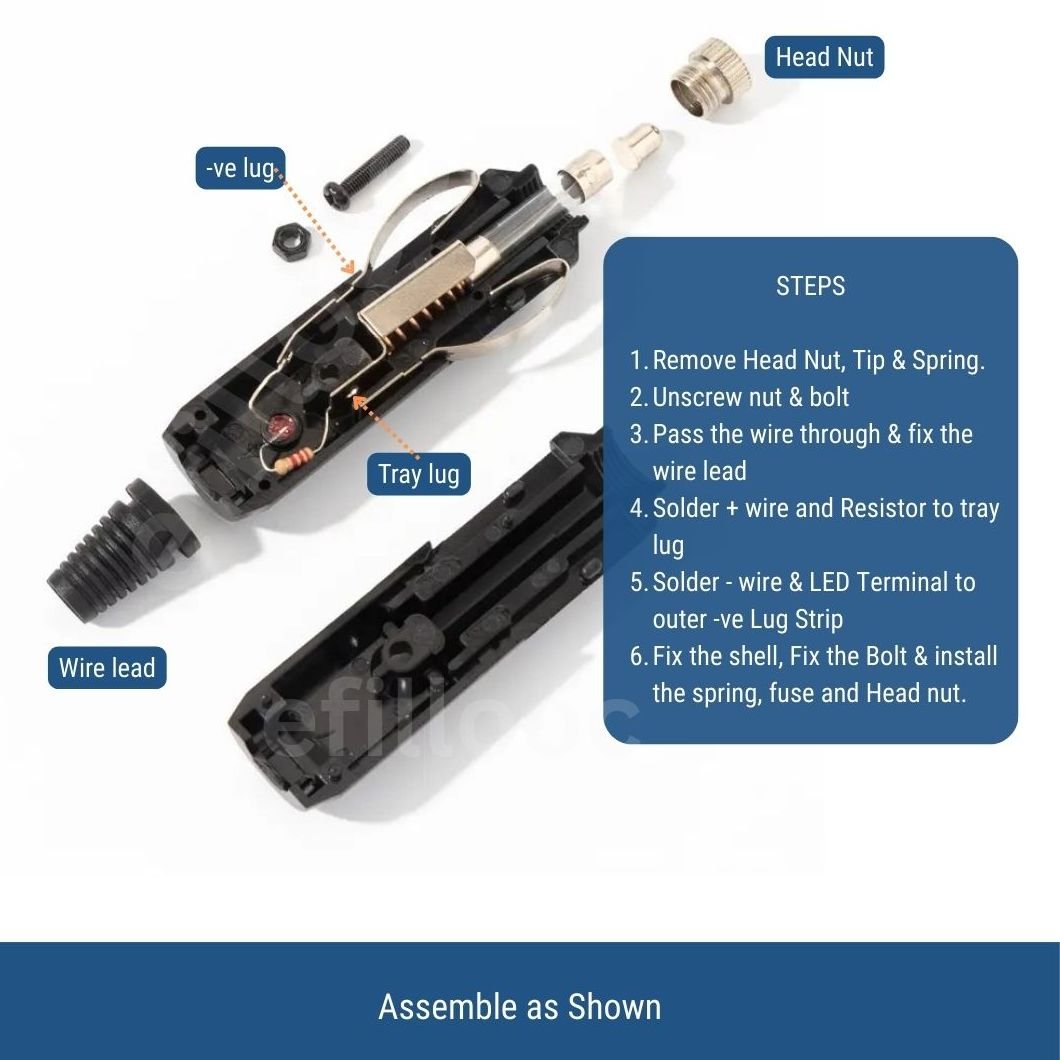 efillooc 12v car socket male plug with fuse LED 5A 60W