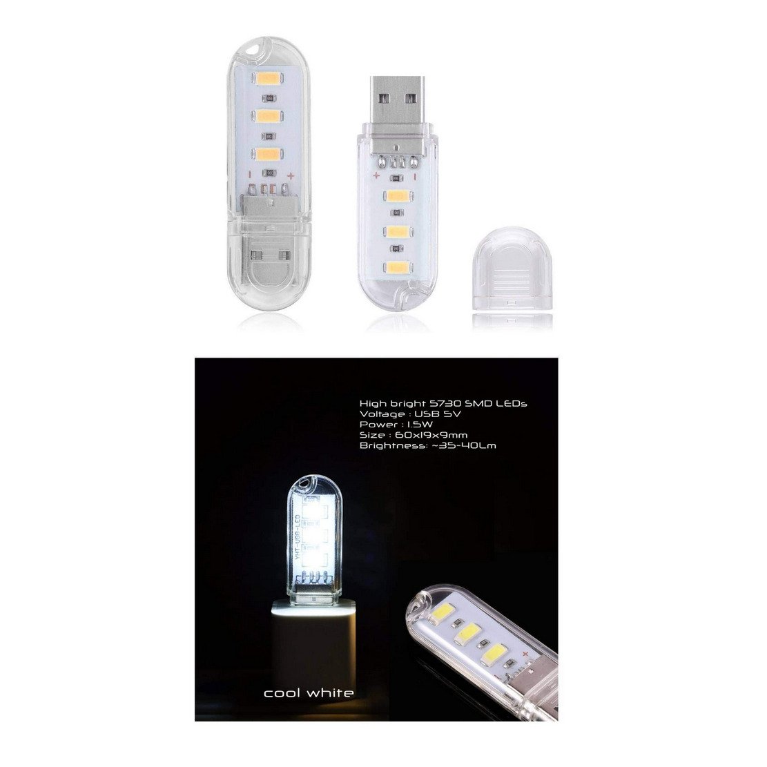 Efillooc USB Powered LED lights Pendrive style