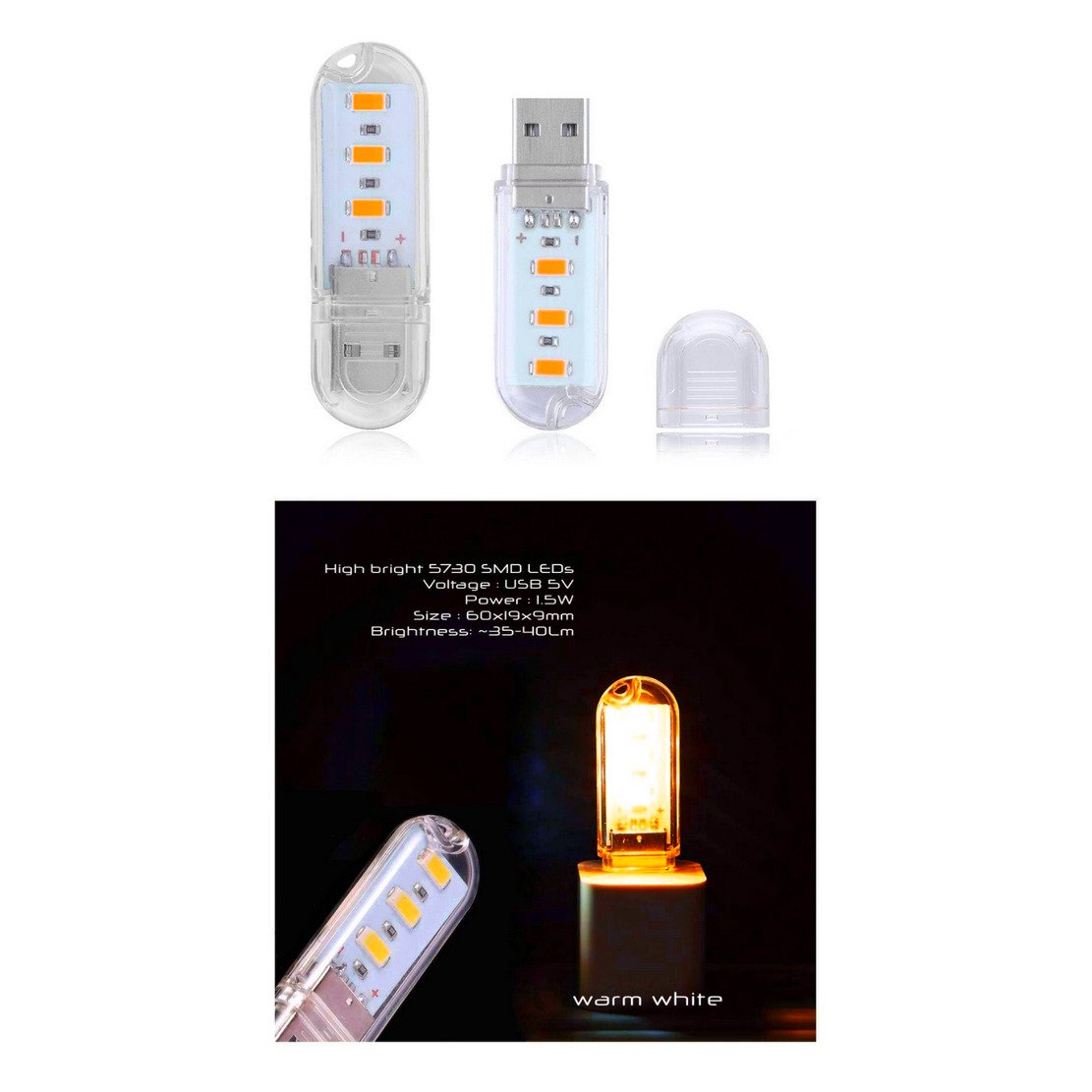Efillooc USB Powered LED lights Pendrive style