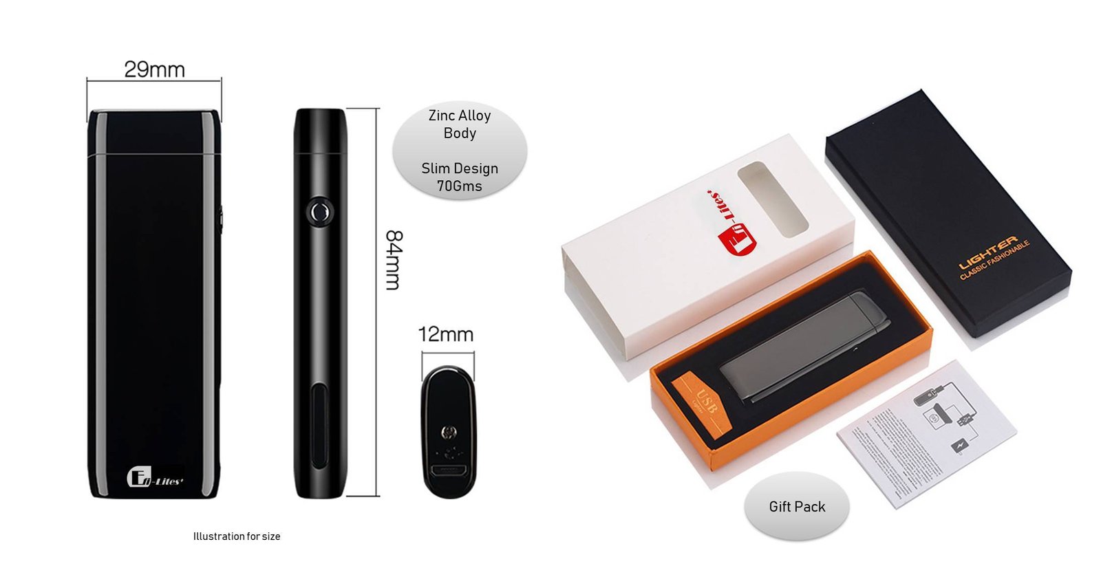 efilites usb arc lighter rechargeable