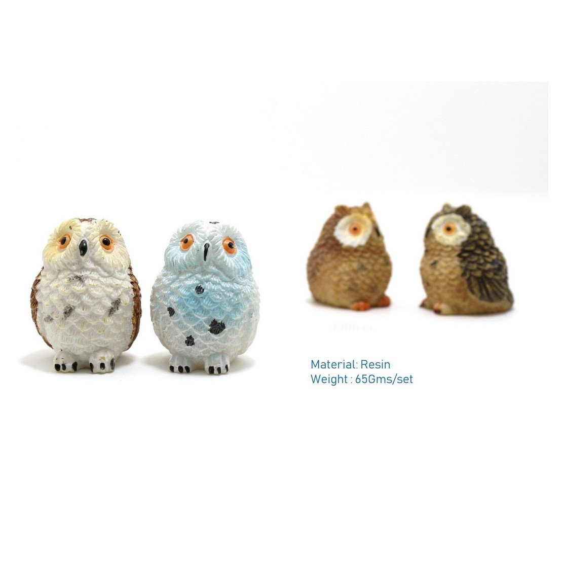 Miniature Figurine Owl Set of 4