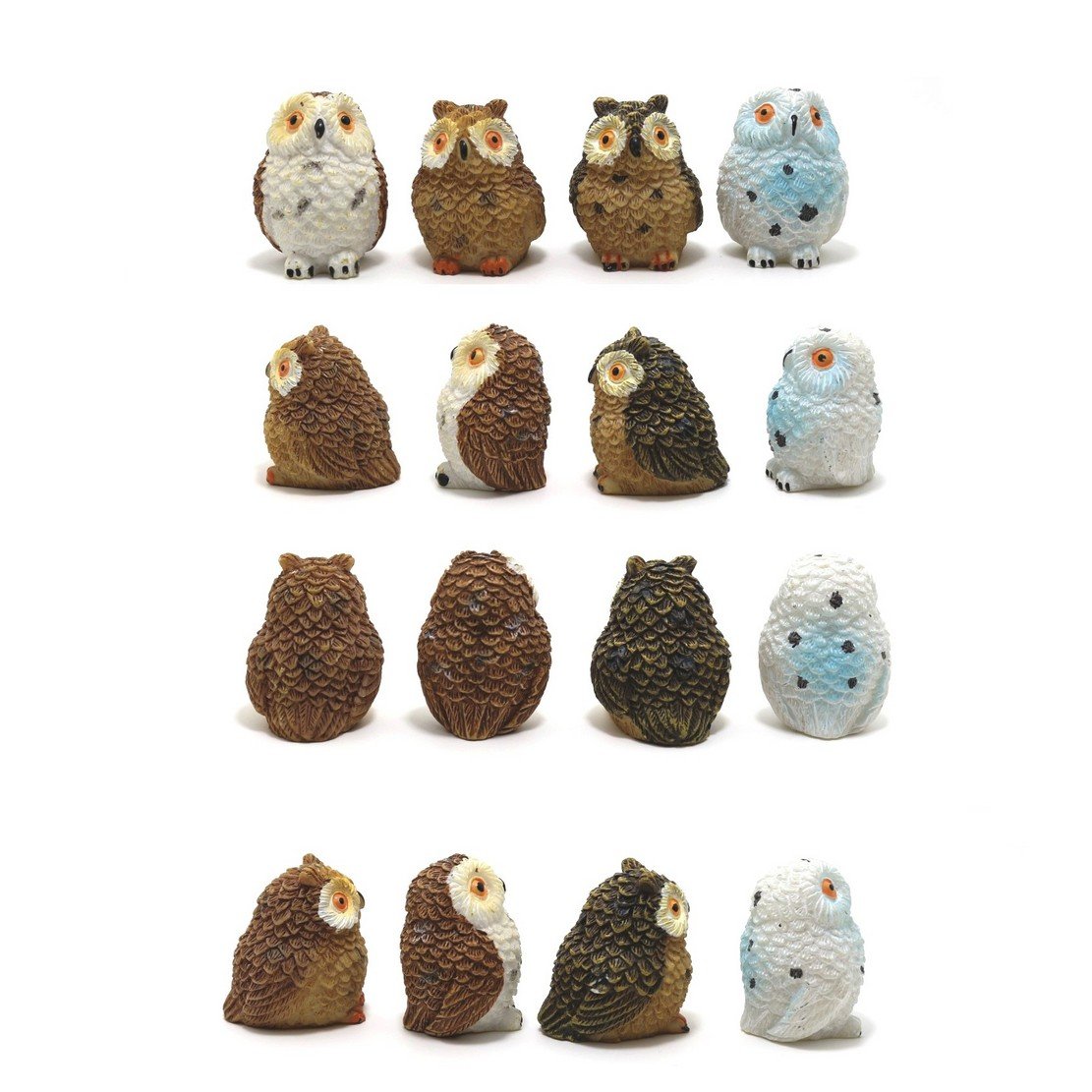 Miniature Figurine Owl Set of 4