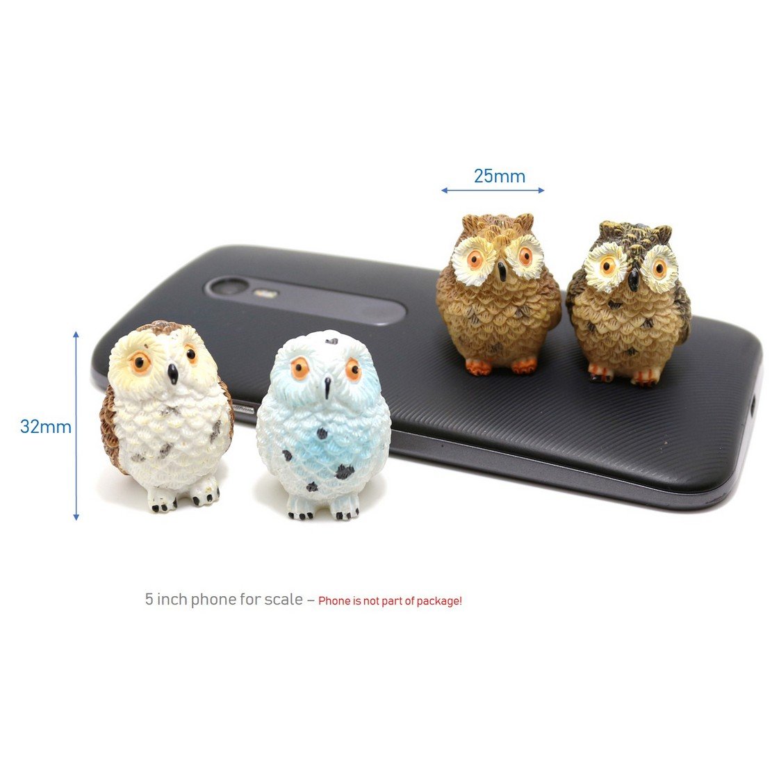 Miniature Figurine Owl Set of 4
