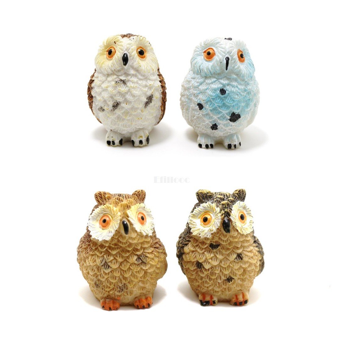 Miniature Figurine Owl Set of 4
