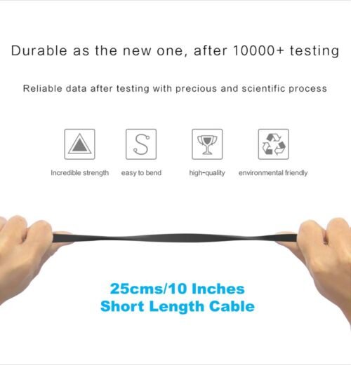 efillooc licheers charging and data sync cable short length