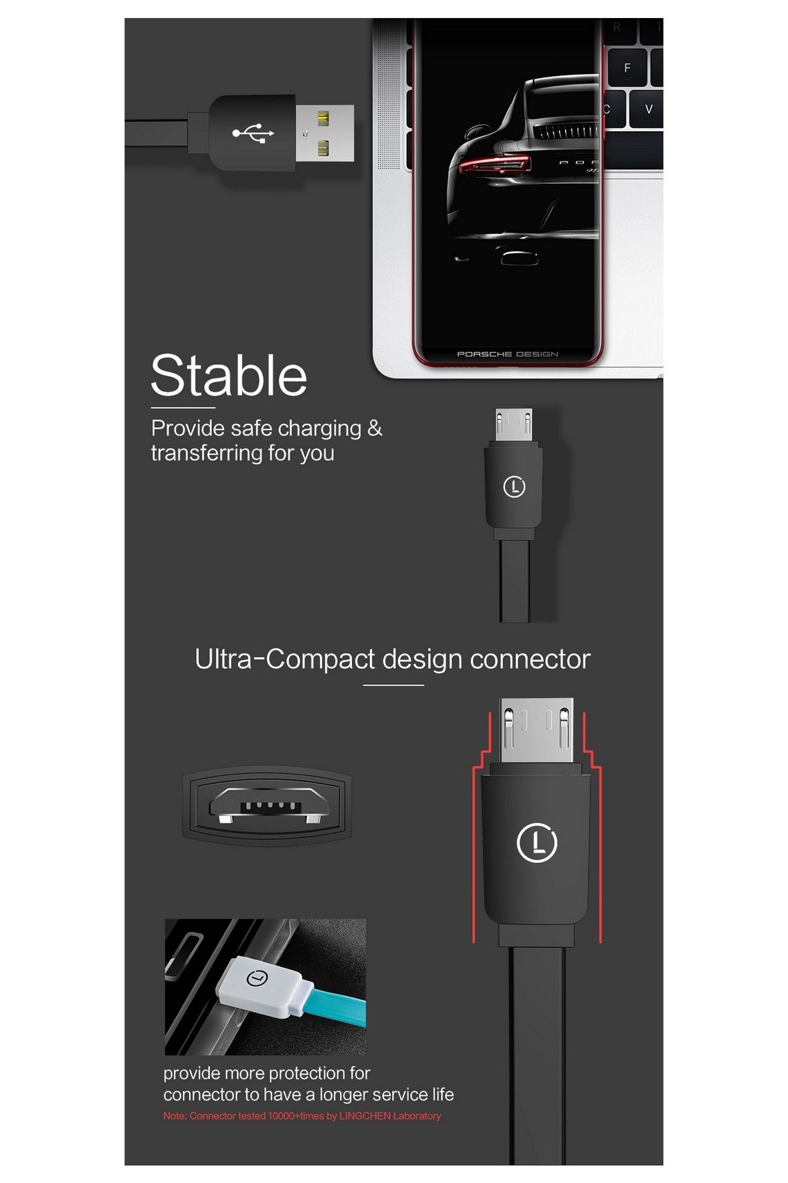 efillooc licheers data cable short feature1 efillooc licheers charging and data sync cable short length