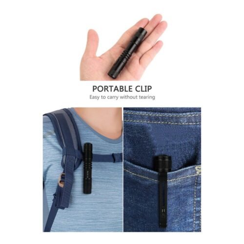 efillooc pocket led flashlight mini torch on off AAA