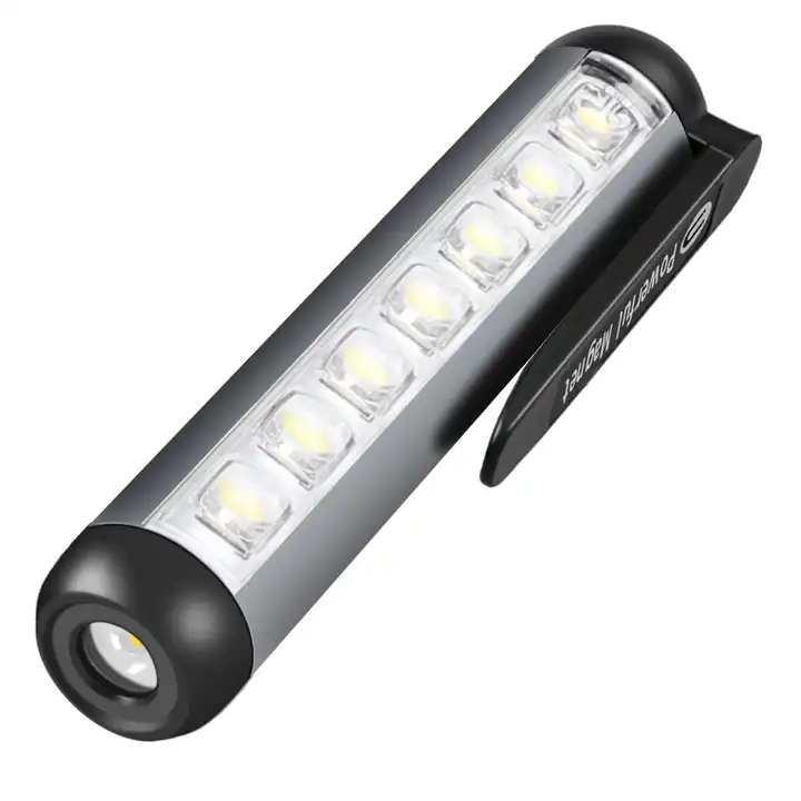 efillooc led cob pen torch flashlight with pocket clip